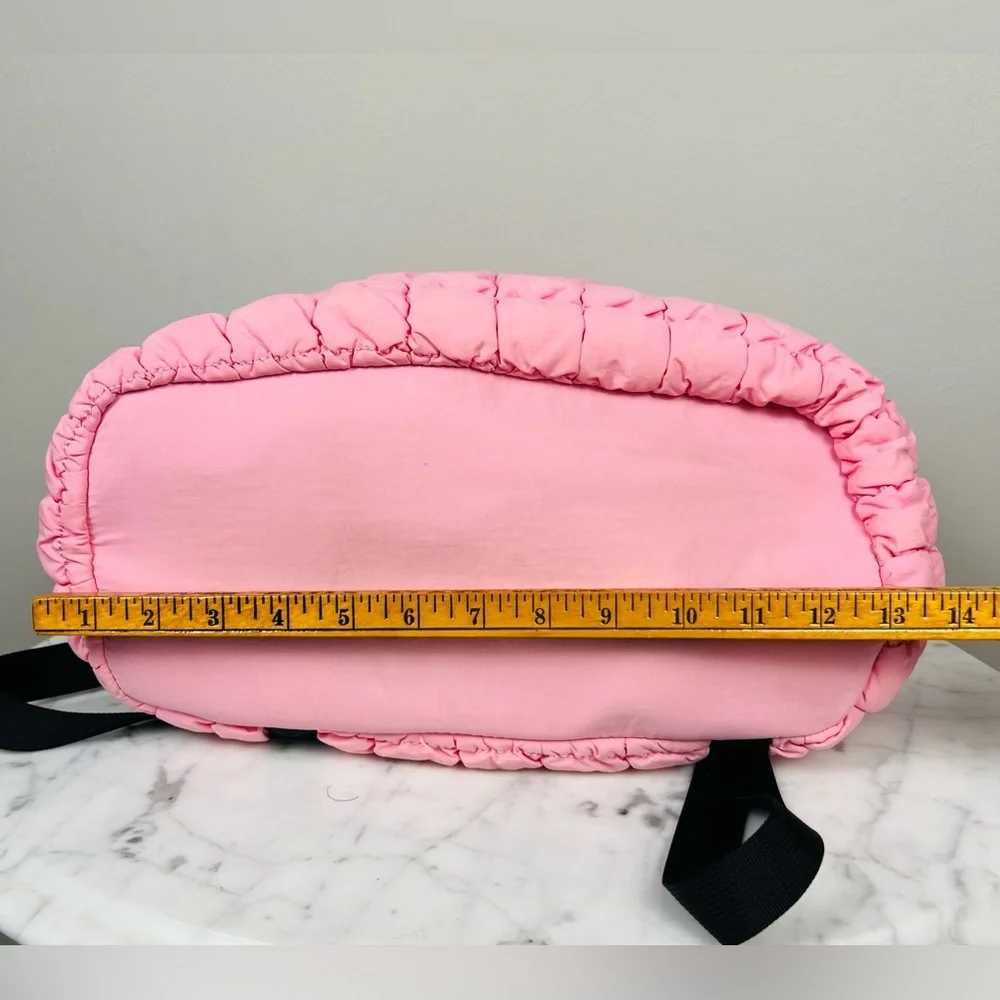 Malibu Hippie Pink Quilted Puffer Backpack – Drawstring Everyday Bag
